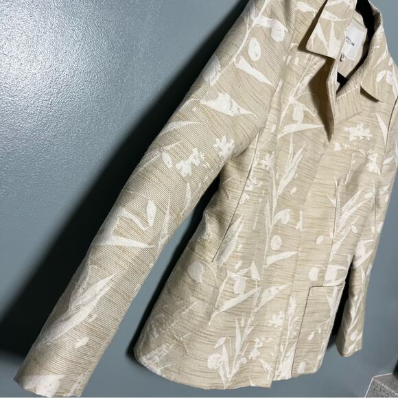 Lafayette 148 Dune Floral Jacquard Patch Pocket Cotton Silk Blazer Women’s 2 - Picture 3 of 10